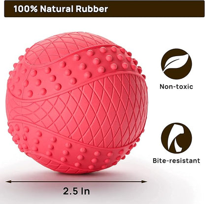iPettie Summer Floating Dog Ball, Squeaky Water Fetch Toy, Waterproof Rubber Chew Ball, BPA Free, Colorful, 4 Sets, 2.5"