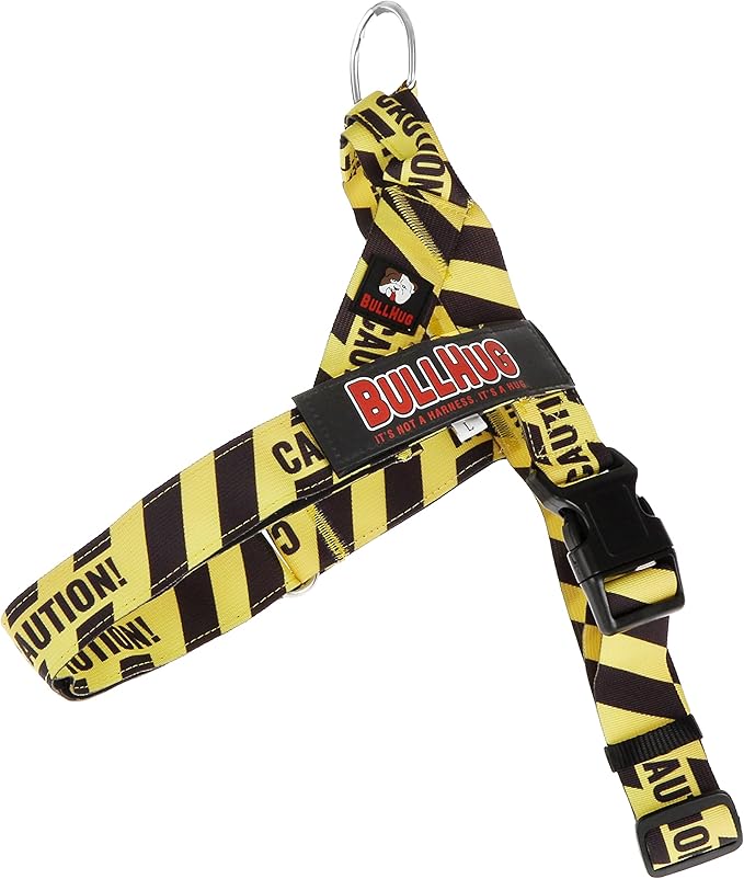 BULLHUG Adjustable Dog Harness– No Pull, No Choke – for English Bulldogs, French Bulldogs, Pugs & Broad-Chested Breeds – Easy, Safe Walks (Caution, Large)