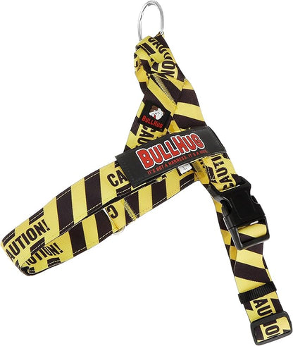 BULLHUG Adjustable Dog Harness– No Pull, No Choke – for English Bulldogs, French Bulldogs, Pugs & Broad-Chested Breeds – Easy, Safe Walks (Caution, Large)
