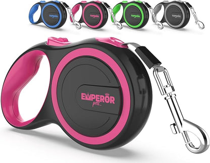 Emperor Pets 16 ft Retractable Dog Leash - Heavy Duty Retractable Pet Leash with Anti-Slip Grip - Reflective Dog Leash Tape for Medium to Large Dogs up to 100 lbs -PK16