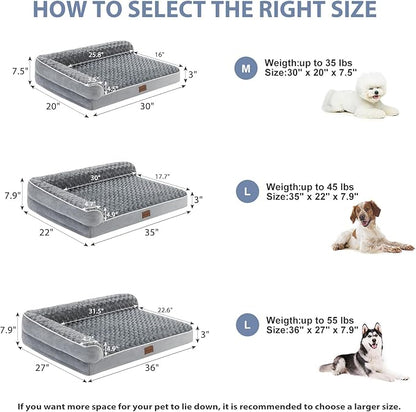 BFPETHOME Orthopedic Dog Bed for Large Dogs-Big Waterproof Sofa Dog Bed with Removable Washable Cover, Washable Pet Bed with Waterproof Lining and Nonskid Bottom,Pet Bed for Large Dogs