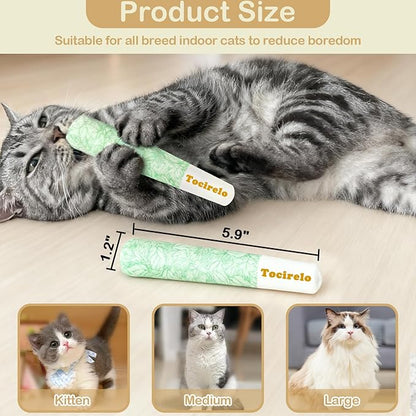 Tocirelo Catnip Toys for Cats 3pack - Bite Resistant Cat Nip Toys Filled with 100% Pure 45000mg A+Organic Catnip, Safe Kitten Teething Kicker Toys, Cat Chew Toy for Indoor Cats for Stress Relieving