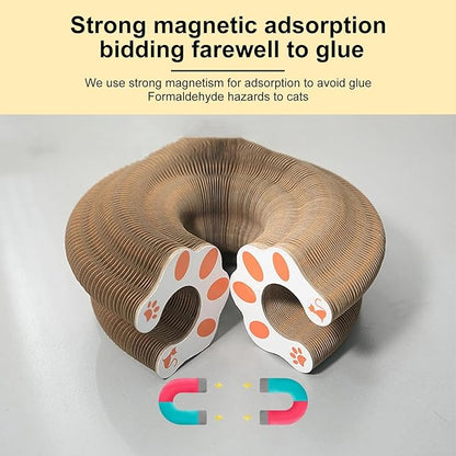 Kitty Curls Cat Toy,Magic Organ Cat Toy,Cat Scratcher for Grinding Claw Cardboard Cat Toys,Interactive Scratch Pad with Toy Ball