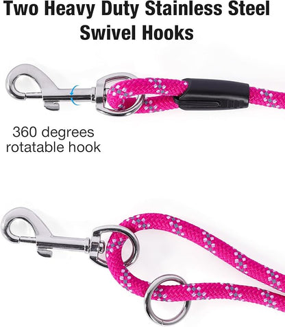 Long Dog Leash for Dog Training 100FT, Heavy Duty Dog Lead for Large Medium Small Dogs Outside Walking, Playing, Camping, or Yard,Hot Pink