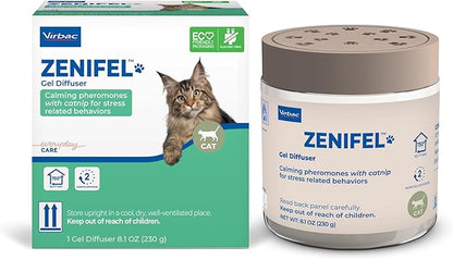 Virbac ZENIFEL Gel Diffuser for Managing Stress-Related Behaviors in Kittens & Cats - No Electricity Needed - Lasts Up to 2 Months