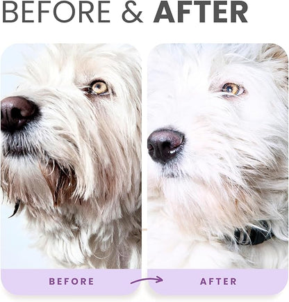 Lillian Ruff PRO Formula Ultra Brightening Dog Shampoo & Leave-in Conditioner Detangler Set - Professional Whitening, Stain Removal, Dematting, Detangling & Odor Control with Aloe & Provitamin B5