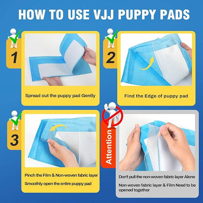 VJJ Puppy Pads XL 30"x36", 50 Count Pee Pads for Dogs Large for Doggie&Cats, Disposable Dog Pee Pads Extra Large, X-Large Potty Pads for Indoor, Outdoor Use