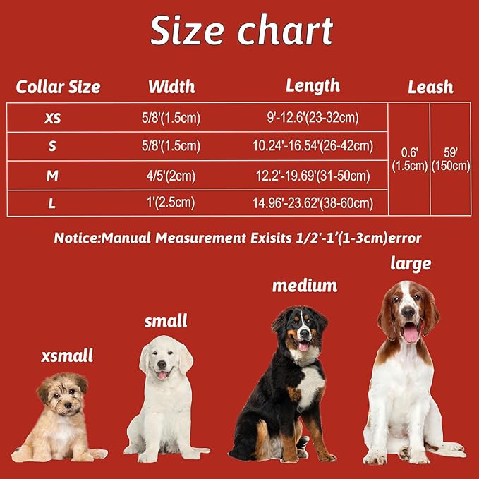 Christmas Dog Collar and Leash Set Girls Adjustable Puppy Collars with Christmas Bow Tie for Small Medium Large Female Dogs, Red Santa Claus, S