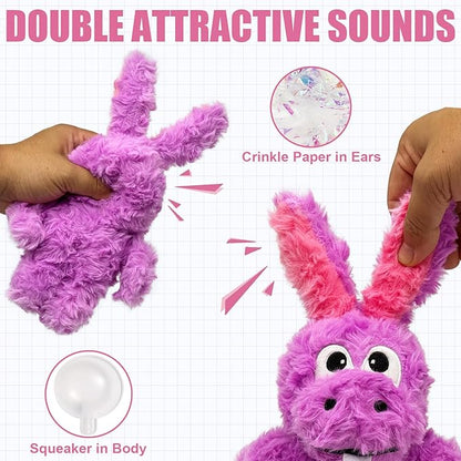 SLIWOWO Donkey Squeaky Dog Toys to Keep Them Busy, Stuffed Plush Girl Dog Toy Birthday Gift Crinkle Pet Puppy Tug Toy for Small Medium Large Dogs (Purple)
