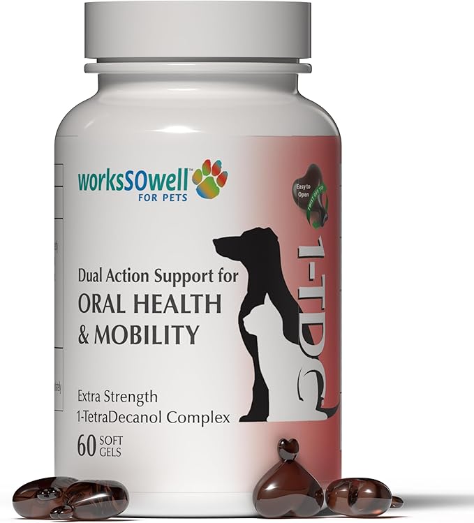 1TDC WorksSoWell Dual Action Hip and Joint Supplement for Dogs & Cats - for Large & Small Breed - Great for Oral Health, Stamina Recovery & Arthritis Pain Relief -60 ct