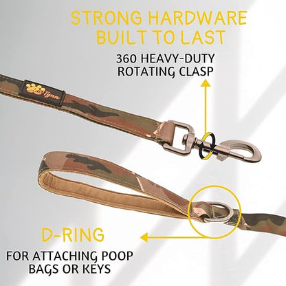 ADITYNA Tactical Bungee Dog Leash 6ft-7.5ft - Shock Absorbing Lead with 2 Padded Handles, Metal Clasp, Car Seatbelt - Heavy Duty No Pull for Medium, Large & XL Breeds