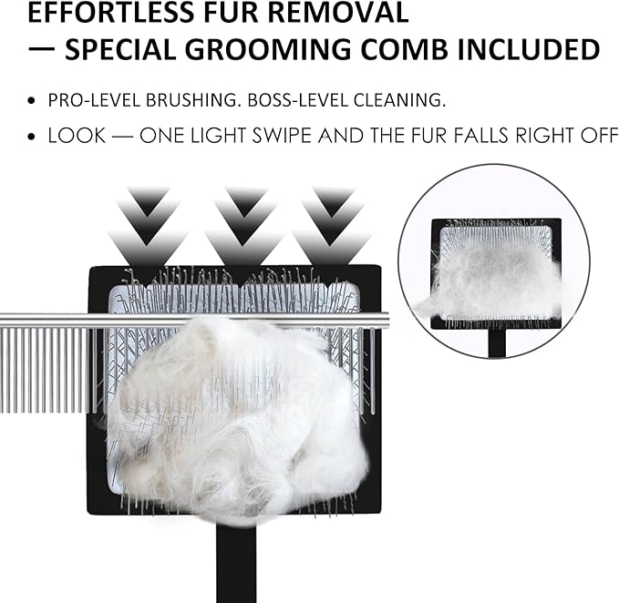 Slicker Brush for Dogs, Dog Grooming Supplies Long Pin Large Doodle Brush for Goldendoodles Poodles Bernedoodles, 3 Pcs Grooming Tools with Wooden Handle for Mats Tangles - Black