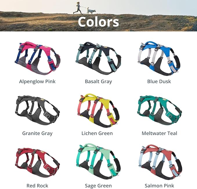 Ruffwear, Flagline Dog Harness, Lightweight and Reflective, No Pull Dog Lift Harness for Hiking, Running and Everyday Use, Lichen Green, Small