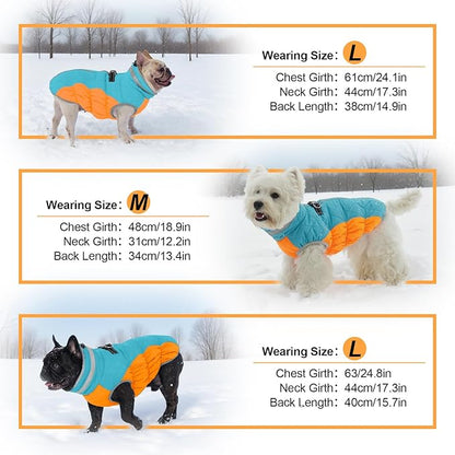 Warm Dog Coats for Small Dogs, Puppy Jacket, Waterproof Dog Jacket with Harness Built in, Zipper Clousure, Fleece Lining for Cold Weather, Small Puppy Clothes for Chihuahua, Maltese - XS