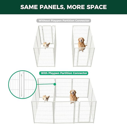 FXW Homeplus Unleashed Indoor Dog Playpen - Stress-Free and Safe Play, Heavy Duty 40 Inch 12 Panels with Connectors (Pack of 2) for Puppy and Small Dogs, White│Patented
