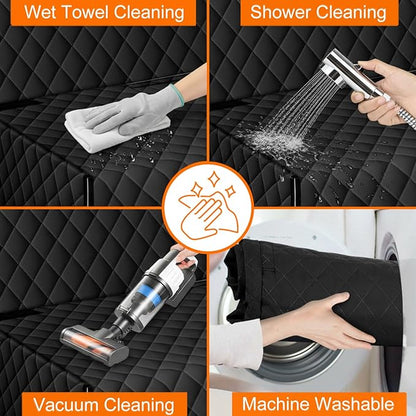 NECKORY Backseat Cover for Dogs, Waterproof and Non-Slip Pet Bench Seat Covers, Car Seat Protector for Back Seat, Universal Size Rear Car Seat Cover Fits Cars, Trucks and SUVs, L-Carbon Black