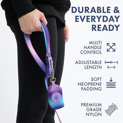 Spark Paws Handsfree Dog Leash – Shock Absorbing Waist Bungee Lead for Running, Car Seatbelt Clip & Poop Bag Set, Heavy Duty Tactical Lead for Medium, Large & X-Large Breeds - Snow Cone