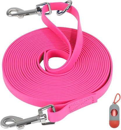 Waterproof Long Leash for Dogs Training 16FT/30FT/50FT, Long Dog Leash Heavy Duty Lead for Large Medium Small Dogs Outside Walking, Playing, Camping, or Yard(Pink 50FT)