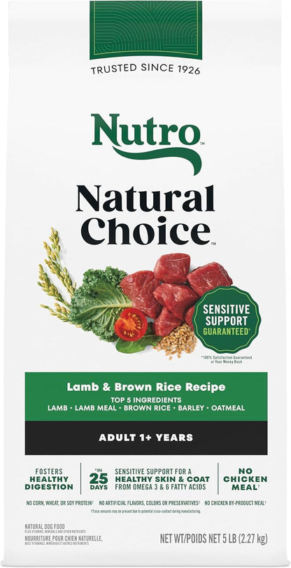 Nutro Natural Choice Adult Dry Dog Food, Lamb & Brown Rice Recipe, 5 lb. Bag