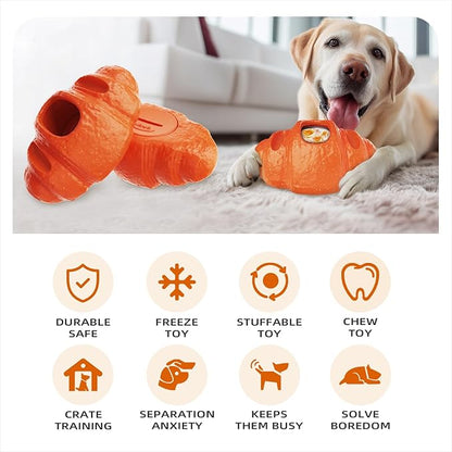 Interactive Dog Toys for Aggressive Chewers, Indestructible Dog Toy to Keep Them Busy, Durable Dog Chew Toys for Large & Medium Breeds, Frozen Enrichment Treat Holder for Anxiety Relief