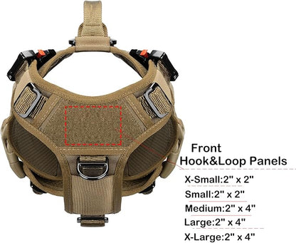 ICEFANG GN3 Tactical Dog Harness with 6X Buckle,Dog Molle Vest with Handle,3/4 Body Coverage,Hook and Loop Panel for ID Patch,No Pulling Front Clip (S (22"-27" Girth), CoyoteBrown)