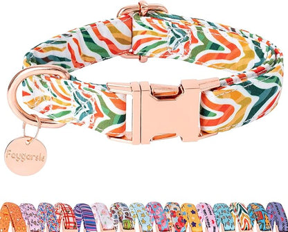 Faygarsle Multicolor Pattern Dog Collar for Small Medium Large Dogs Cute Puppy Collars for Female Dogs for Summer Spring Wedding Necklace Girl Dog Collar M