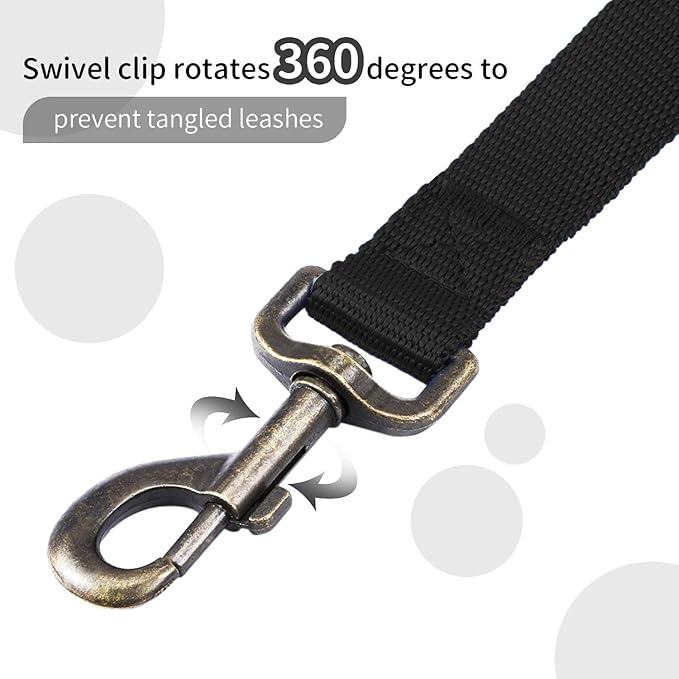 HIKISS Long Dog Leash Obedience Recall Training Agility Lead with Thickening Material for Large Dog - 15ft 20ft 30ft 50ft 100ft Training Leash (Black 20ft)