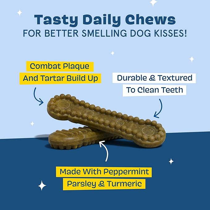 Barkbox Bright Durable Dental Chew Sticks for Dogs - 15 Chews Made for Tough Chewers, Large Breeds