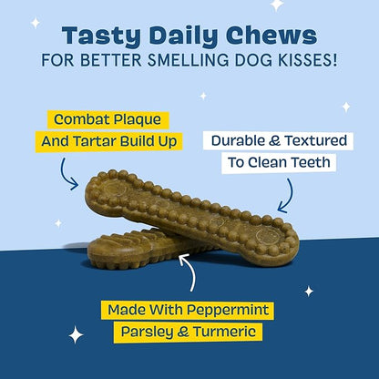 Barkbox Bright Durable Dental Chew Sticks for Dogs - 15 Chews Made for Tough Chewers, Large Breeds