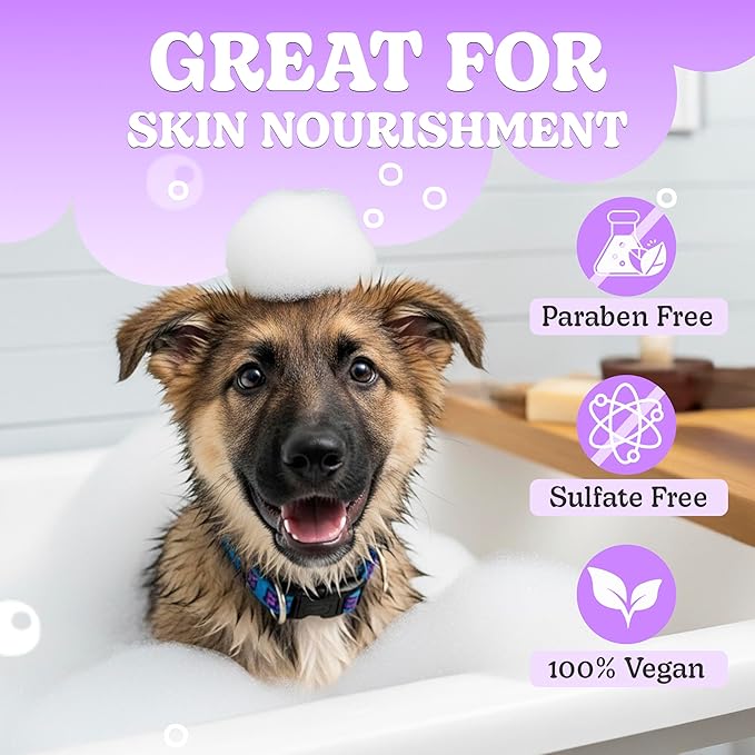Lavender Dog Shampoo Bar 2 Pack – Gentle Pet Soap with Mango Butter & Nourishing Oils – Deodorizing Dog Shampoo for Smelly Dogs – Soothing, Hydrating Puppy Soap for Sensitive Skin & Odor Control