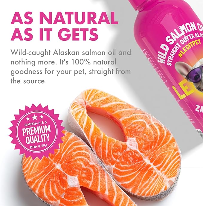 Wild Alaskan Salmon Oil for Dogs & Cats - Pure Fish Omega 3 6 9 Liquid EPA DHA Fatty Acids - Skin & Coat Supplement - Supports Joint Function, Brain, Eye, Immune & Heart Health - Made in USA 32 oz