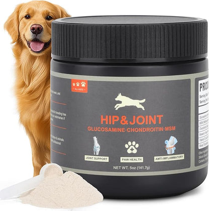 Hip and Joint Supplement Powder for Dogs Glucosamine for Dogs, Dog Arthritis Vitamins for Hip and Joint Pain Relief Contains Glucosamine Chondroitin MSM Vitamin E for All Breeds and Sizes