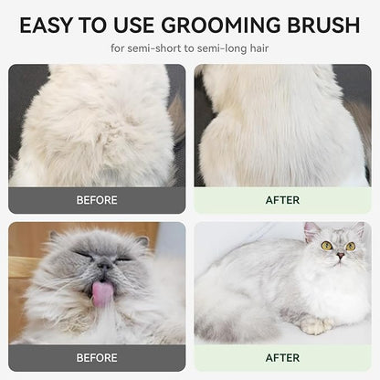 aumuca Cat Brush for Shedding, Cat Brushes for Indoor Cats, Horses Grooming Deshedding Brush for Dog Kitten Horse Massage Removes Loose Fur, Forest Green