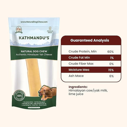100% Natural Himalayan Yak Cheese for Dogs - XLarge (Pack of 1) - Sourced from Pristine Himalayan Foothill, Rawhide-Free, NO preservatives