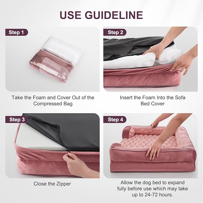 FURTIME Orthopedic Dog Beds - Waterproof Ultra Comfy Supportive Foam Pet Couch with Removable Washable Cover, Egg Foam, Nonskid Bottom