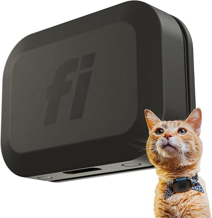 Fi Mini GPS Tracker for Cats — Lightweight Collar Attachment, Virtual Fences, Escape Alerts, Step & Health Tracking, Waterproof Cat Tracker — 12-Month Membership Included