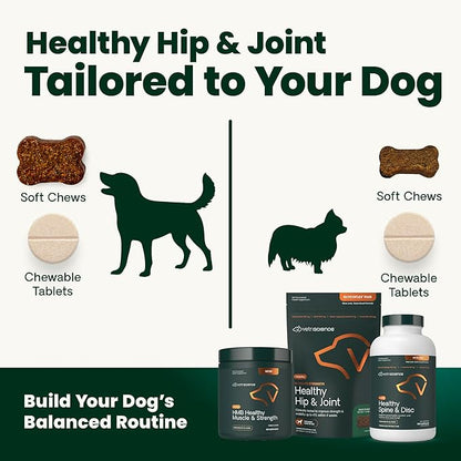 VetriScience HMB Healthy Muscle & Strength Supplement for Dogs, Mobility Support & Muscle Builder with Collagen, Calcium, Vitamin D & Curcumin, Powder, Pork, 8.47 oz - New Look