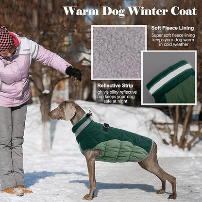 Lelepet Warm Dog Winter Coat Dog Coats for Extra Large Dogs Waterproof Dogs Jacket with Harness Built in Reflective Cold Weather Coats Windproof Zip-Up Winter Fleece Vest Snowsuit Great Dane 3XL