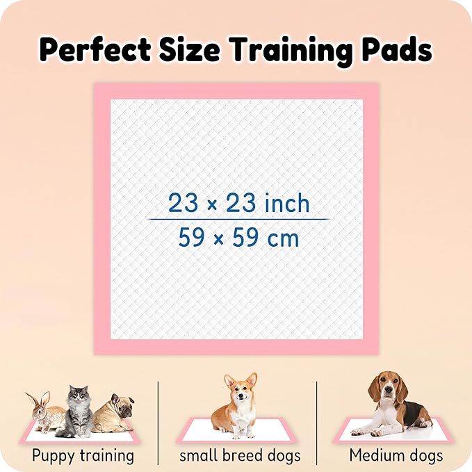 MoMoCo Puppy Pads, 23"x23"-100 Count Pet Pee Pads, Super Absorbent Disposable Dog Training Pads , Leak-Proof, Quick-Drying Potty Pads for Dogs Puppies