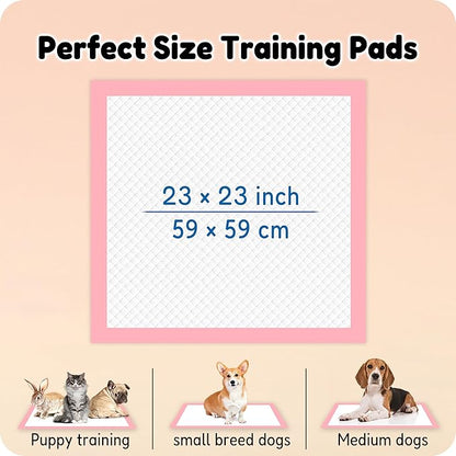MoMoCo Puppy Pads, 23"x23"-100 Count Pet Pee Pads, Super Absorbent Disposable Dog Training Pads , Leak-Proof, Quick-Drying Potty Pads for Dogs Puppies