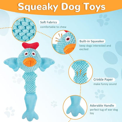 Fuufome Squeaky Dog Toys for Medium and Small Dogs-Interactive Tug of War Toy for Puppy Teething,Great Plush Dog Toy for Dogs to Keep Them Busy