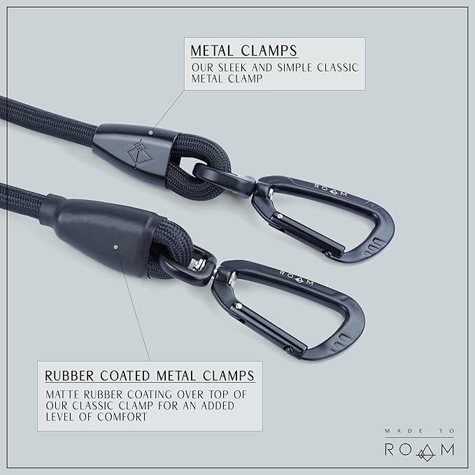 MADE TO ROAM Premium Everyday Leash - Ultra Soft Dog Leash with Aviation Aluminum Carabiner for Small, Medium, Large Dogs - Eucalyptic Glow, 4ft (Metal Clamps)