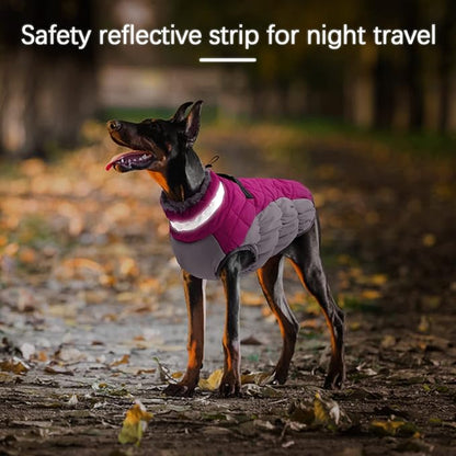 Dog Winter Jacket Cozy Reflective Waterproof Windproof Warm Pet Garment,Comfortable Cold Weather Fleece Apparel Outfits with Zipper Closure for Small Medium Large Dogs Puppy Walking,XXX-Large
