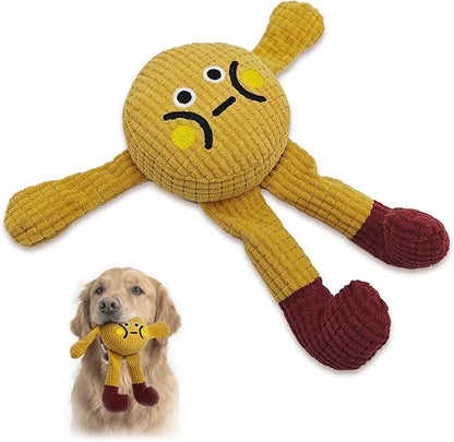 FURETTICO Squeaky Dog Chew Toy Teething Interactive Plush Stuffed Toys with Squeaker Crinkle Paper for Small Medium Breed Tough Durable Funny Pet Supplies Ideal Puppy Cats Gifts - Waffle Doll, Medium