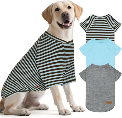 KYEESE 3Pack Dog Sweater, Soft Pet Sweatshirt Stretchy Pullover Dog Sweater for Medium Large Dogs Boy, Lightweight Fleece Pet Shirt Clothes with Sleeves, 2XL