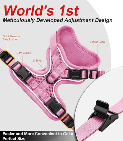 Cat Harness and Leash for Walking Escape Proof Soft Adjustable Cat Leash Breathable Comfortable Vest Easy to Wear Kitten Harness for Outdoor Travel Pink XS A