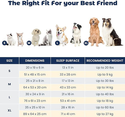 Miguel Small Dog & Cat Bed, Washable Removable Cover, Square, Cuddle Rectangle Pet Bed with Side Bolster, Blue, 20 Inch
