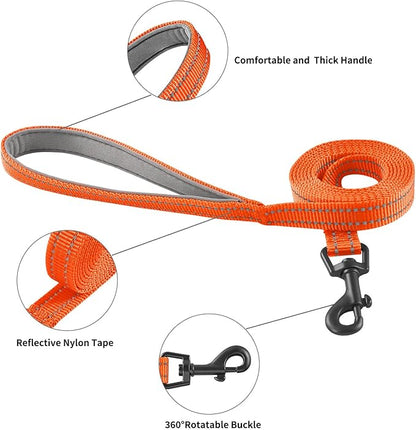 Hipubby Dog Harness and Leash Set, No Pull Soft Mesh Puppy Harness for Small Medium Dogs, Cats - Step in Reflective Breathable Lightweight Vest Harness for Walking, Training - Orange, L