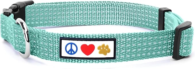 Pawtitas Reflective Dog Collar Adjustable Dog Collars for Small Dogs Puppy Collar Extra Small Dog Collar Teal Dog Collar