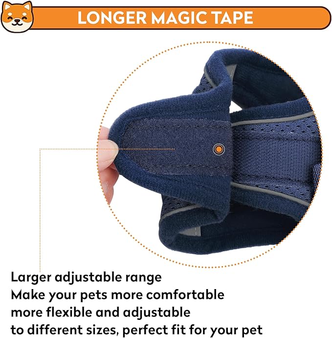 Dog Harness with Leash Set, No-Pull Step-in Reflective Pet Harness with 1 Leash Clips, Adjustable Soft Padded Easy Walk Dog Vest for Small Medium Large Dogs, Cats(Dark Blue, XLarge)